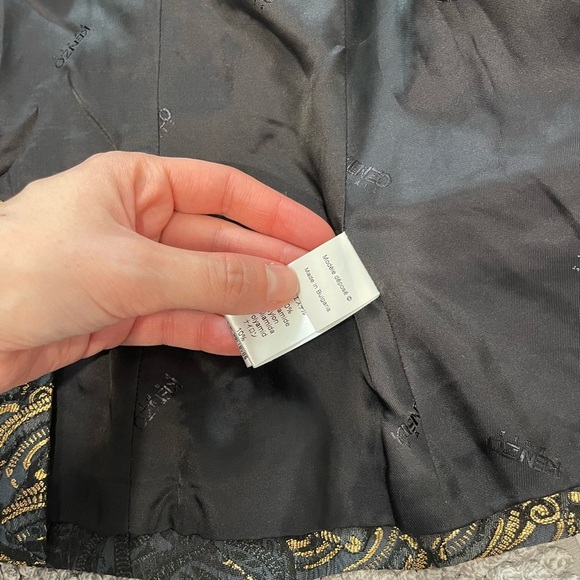 Vintage KENZO Paris Black & Gold Jacquard Brocade Blazer – EU 36 - Picture 4 of 8